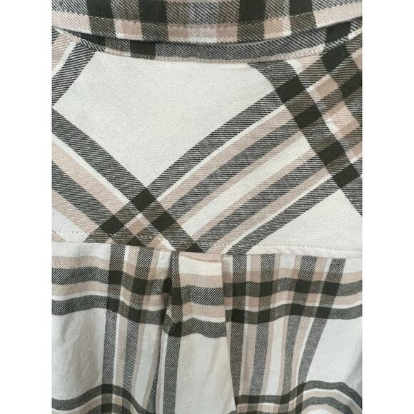 Weatherproof Vintage Women's Flannel, NWT, Large, Button Up, Cream/Green - Picture 6 of 9